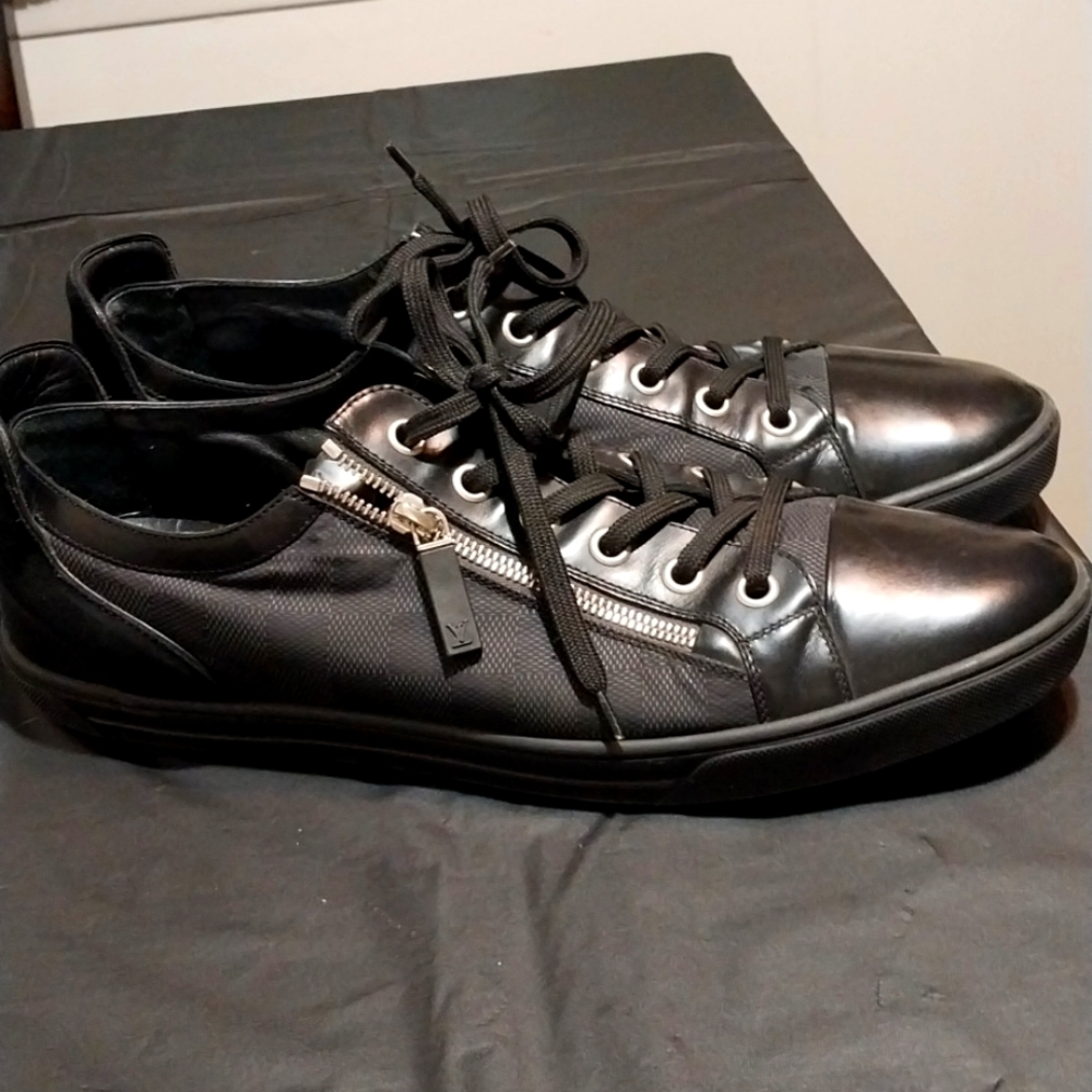 LV LOW TOP BLACK CHECKS GHOST